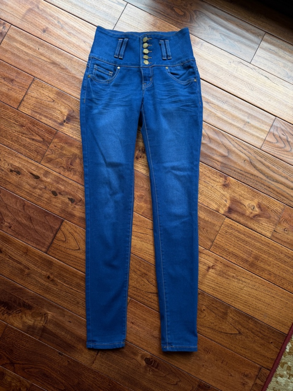 Women's High-Rise Skinny Jeans in Blue, Stretchy